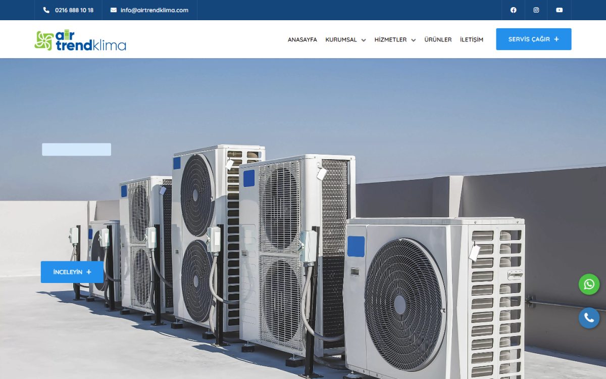 Airtrend Klima web sitesi ekran görüntüsü
