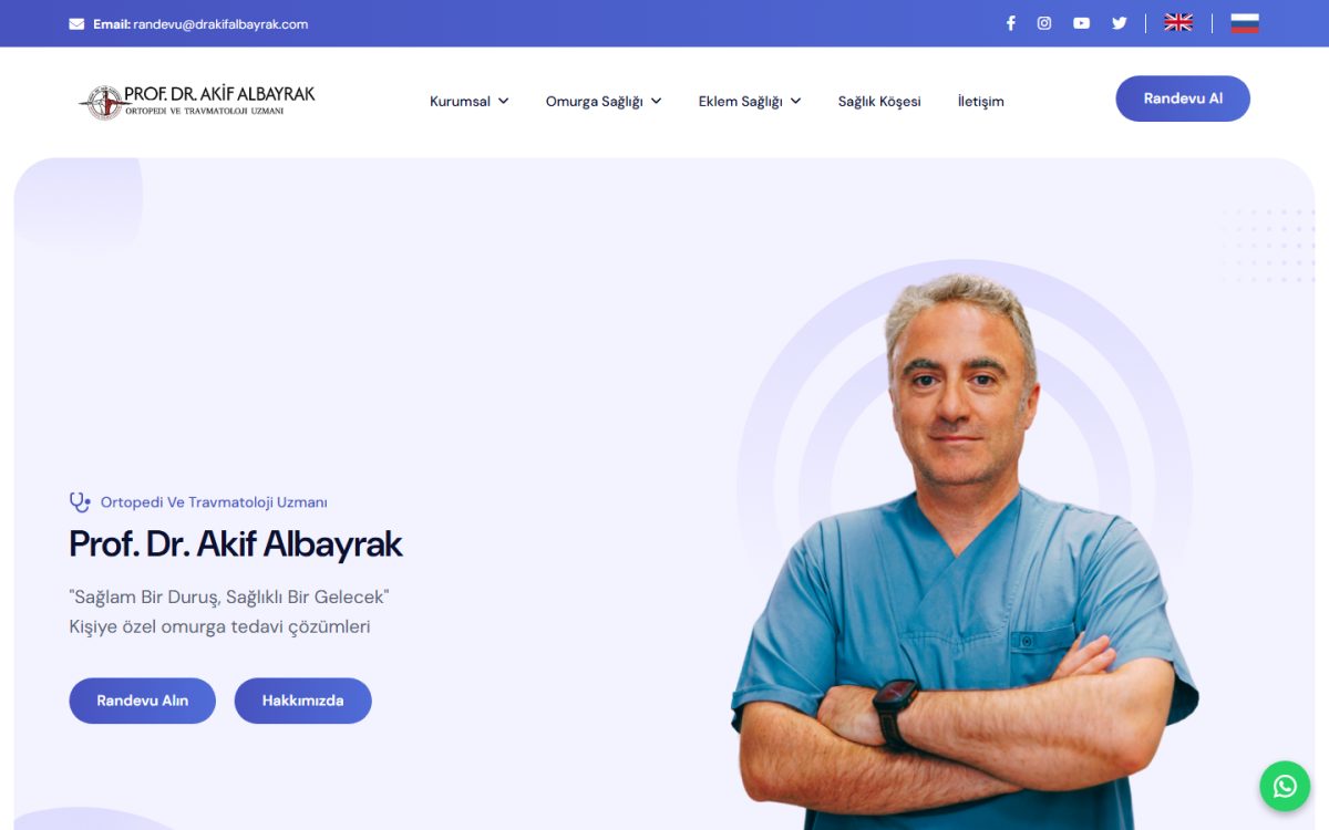 Prof. Dr. Akif Albayrak web sitesi ekran görüntüsü