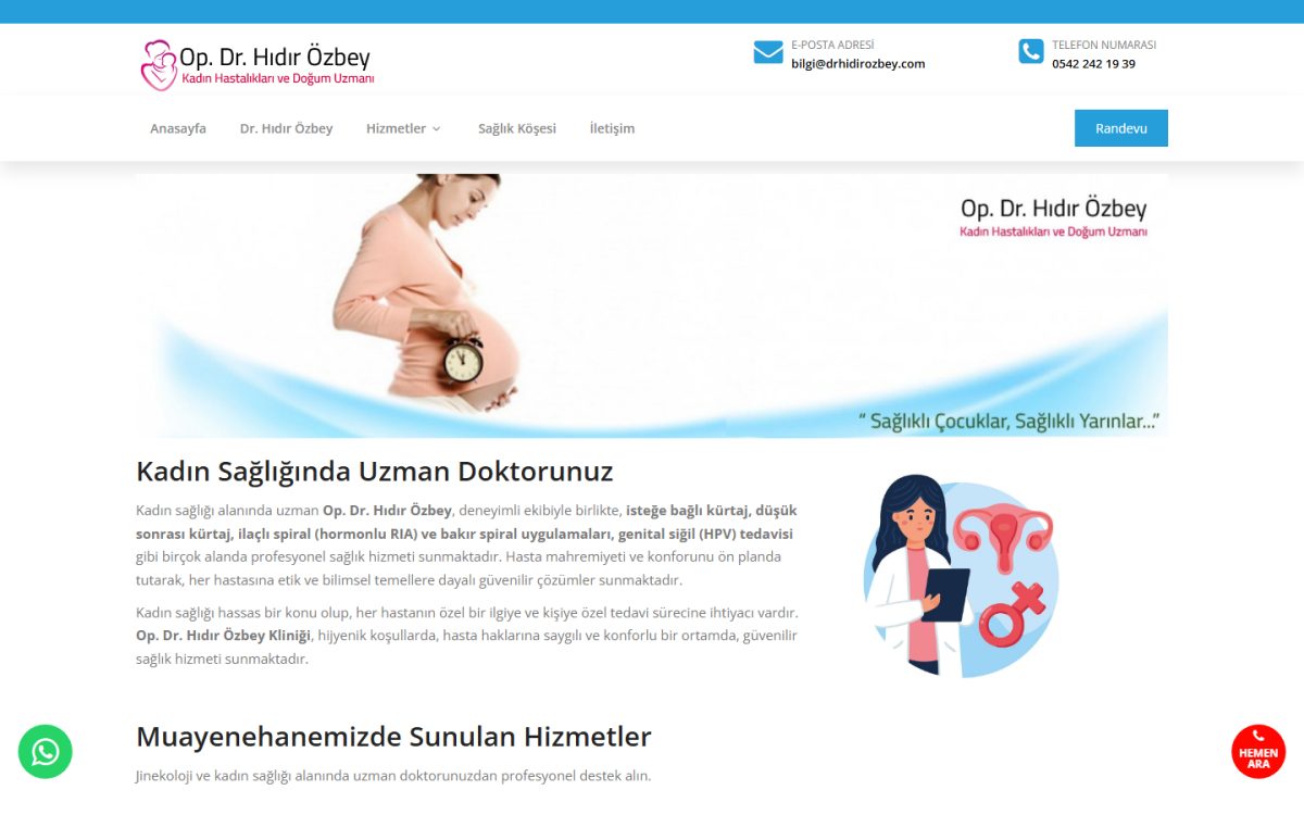 Dr. Hıdır Özbey web sitesi ekran görüntüsü