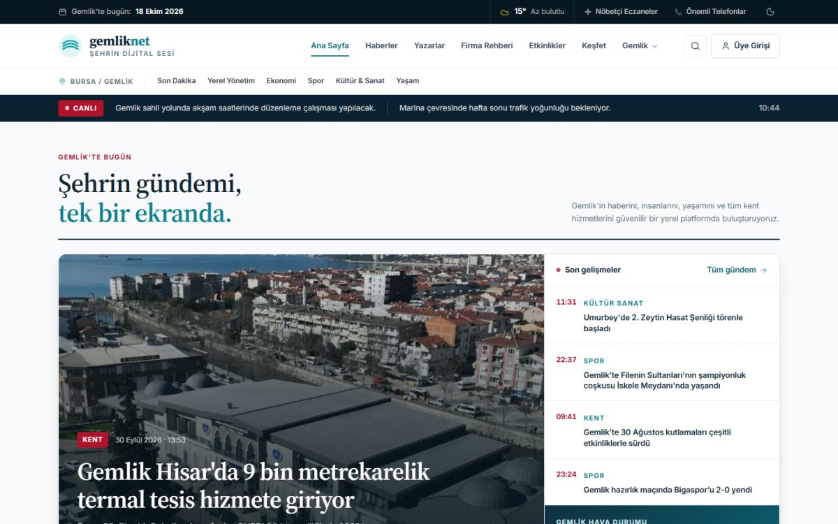 GemlikNet web sitesi ekran görüntüsü