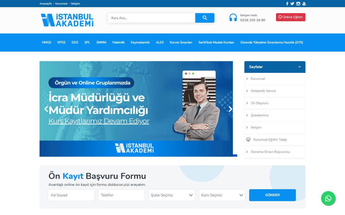 İstanbul Eğitim Akademisi web sitesi ekran görüntüsü