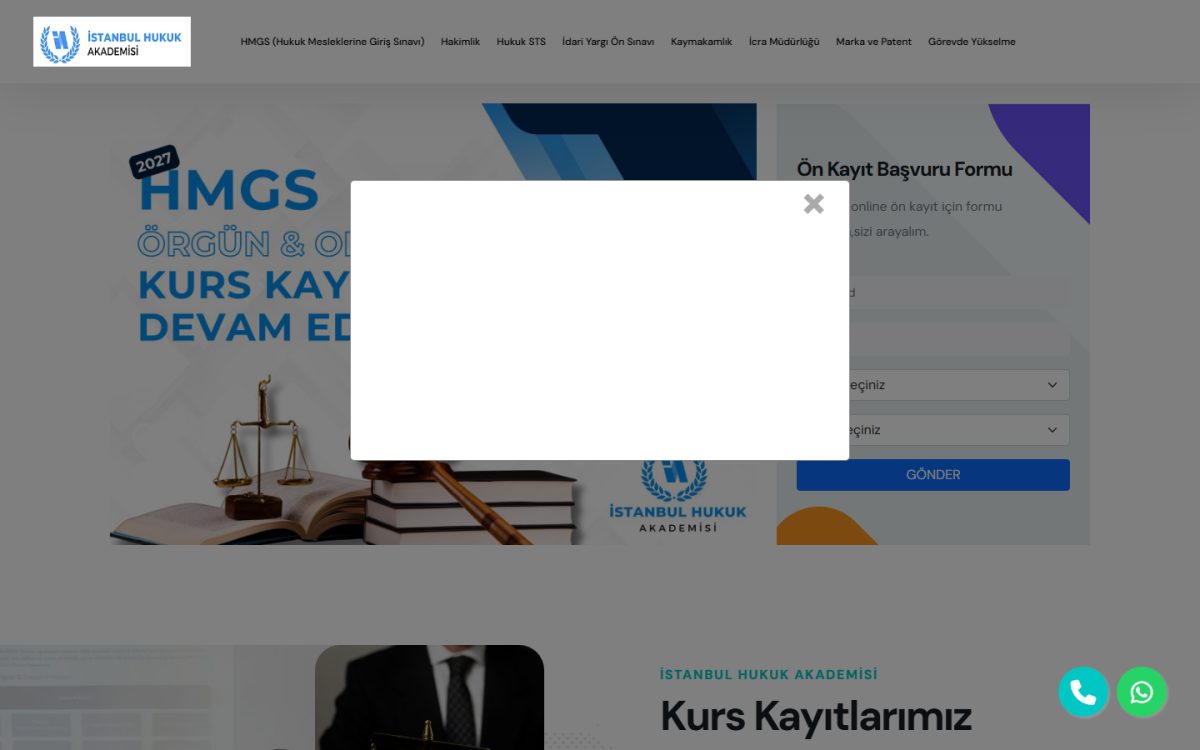 İstanbul Hukuk Akademisi web sitesi ekran görüntüsü