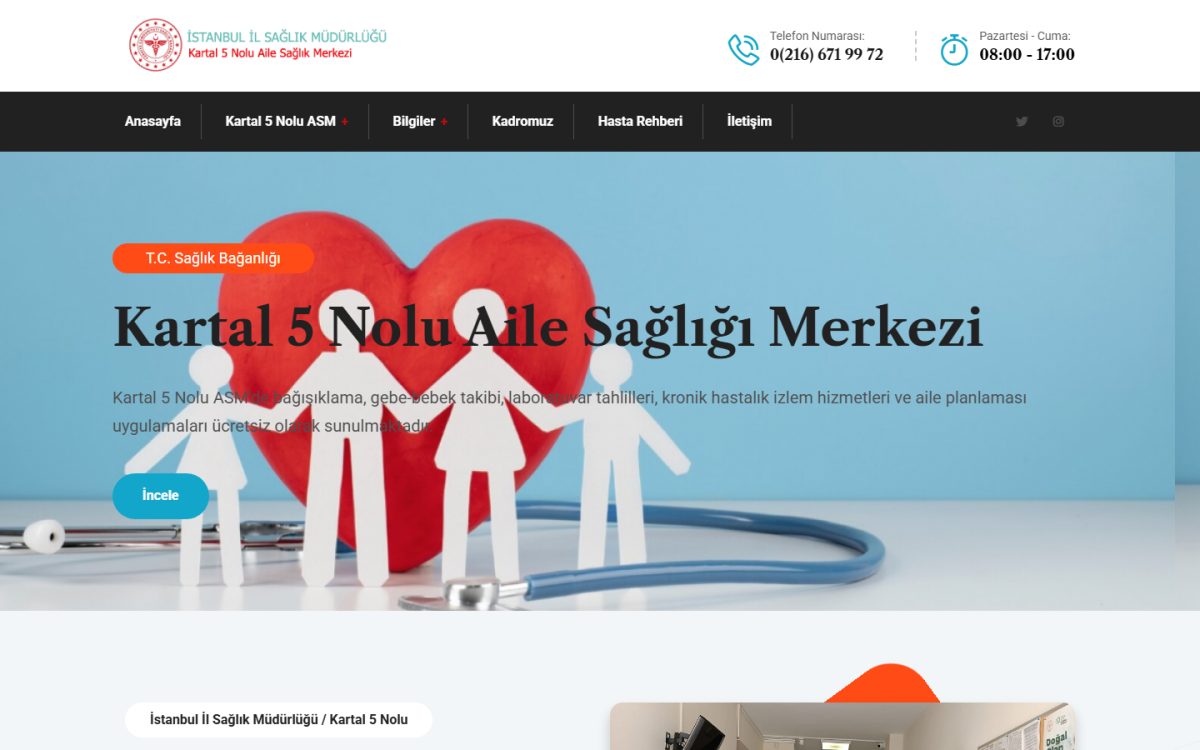 Kartal 5 Nolu ASM web sitesi ekran görüntüsü