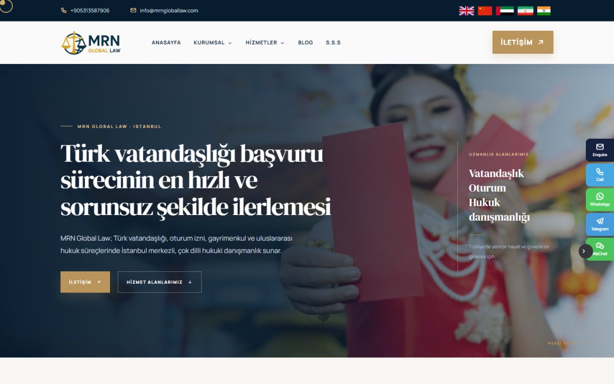 MRN Global Law web sitesi ekran görüntüsü
