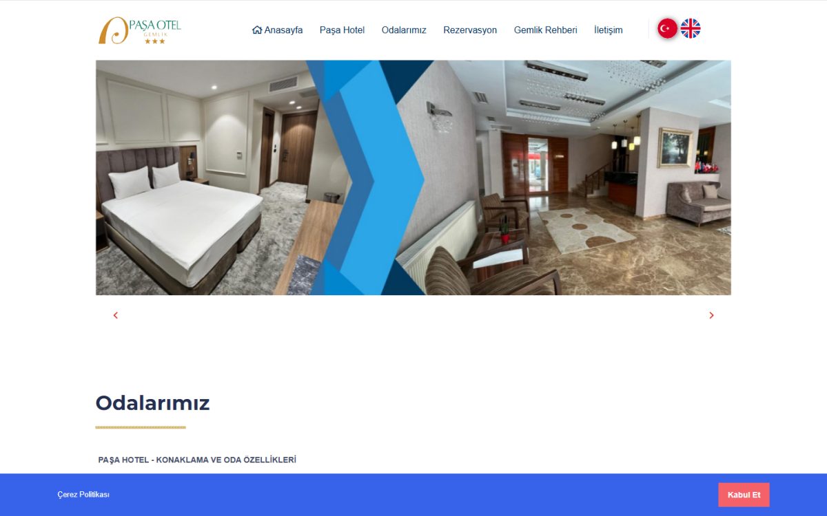 Paşa Hotel web sitesi ekran görüntüsü