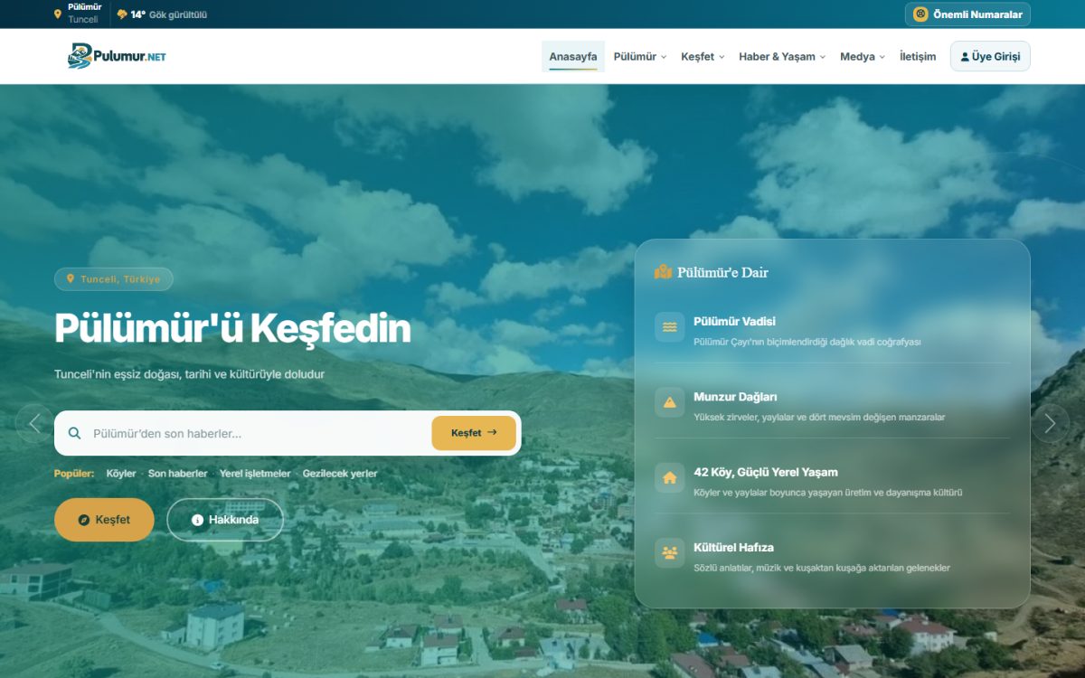 Pülümür.net web sitesi ekran görüntüsü