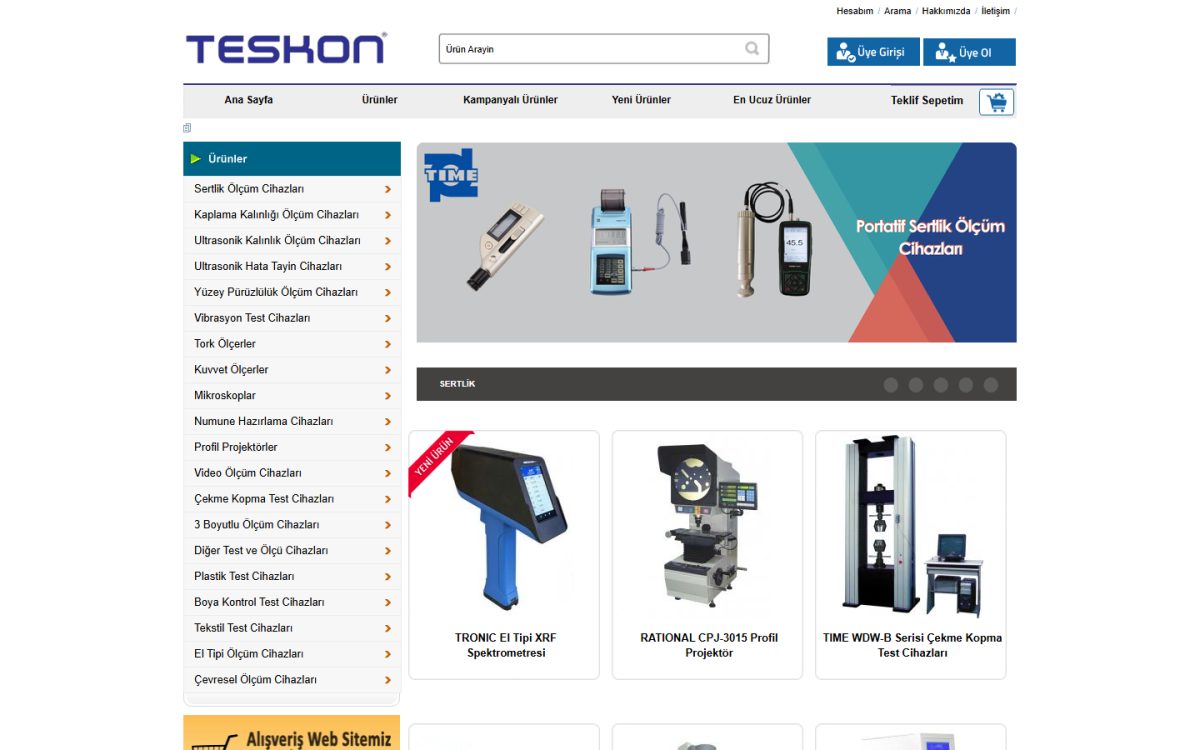 Teskon web sitesi ekran görüntüsü